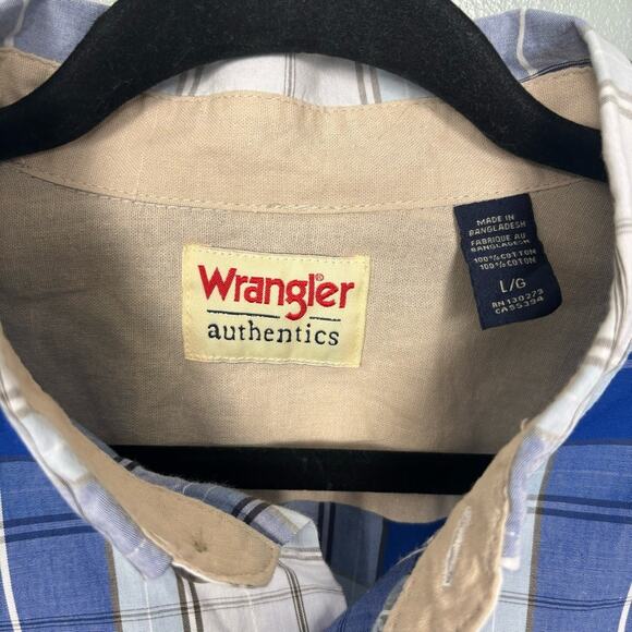 Wrangler Authentics Men's Short Sleeve Classic Plaid Shirt Large - Picture 2 of 4